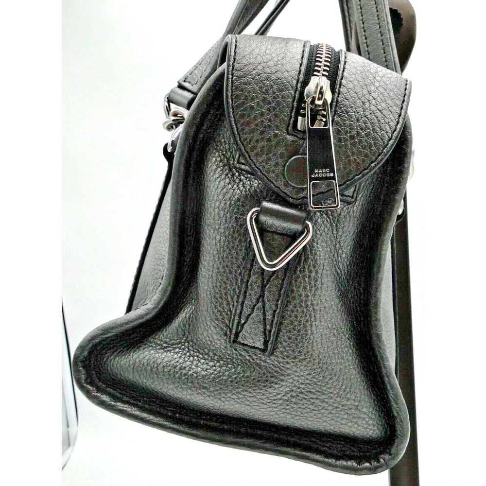 Marc‎ Jacobs Bag Crossbody Satchel Silver Pebbled Leather Handbag Purse Metallic